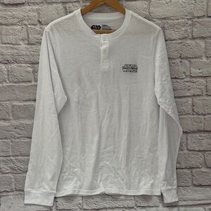 Star Wars White Long Sleeve Henley Shirt